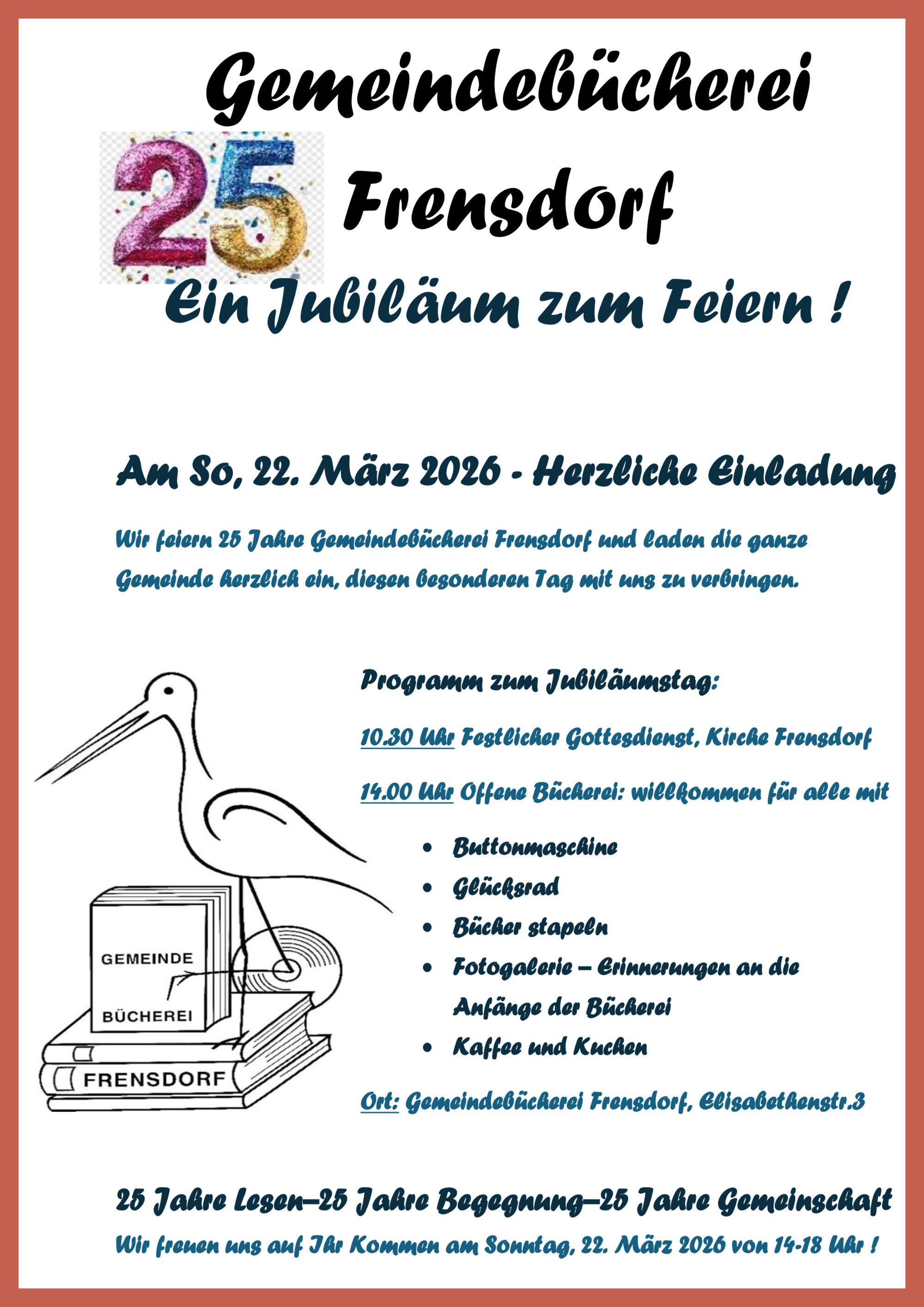 Bücherei Jubiläumsplakat